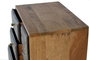 GINER Y COLOMER - Buffet téléphonique en bois de manguier avec 4 tiroirs et 1 porte, détails peints à la main, 60x45x30 cm (LxHxP), naturel et multicolore